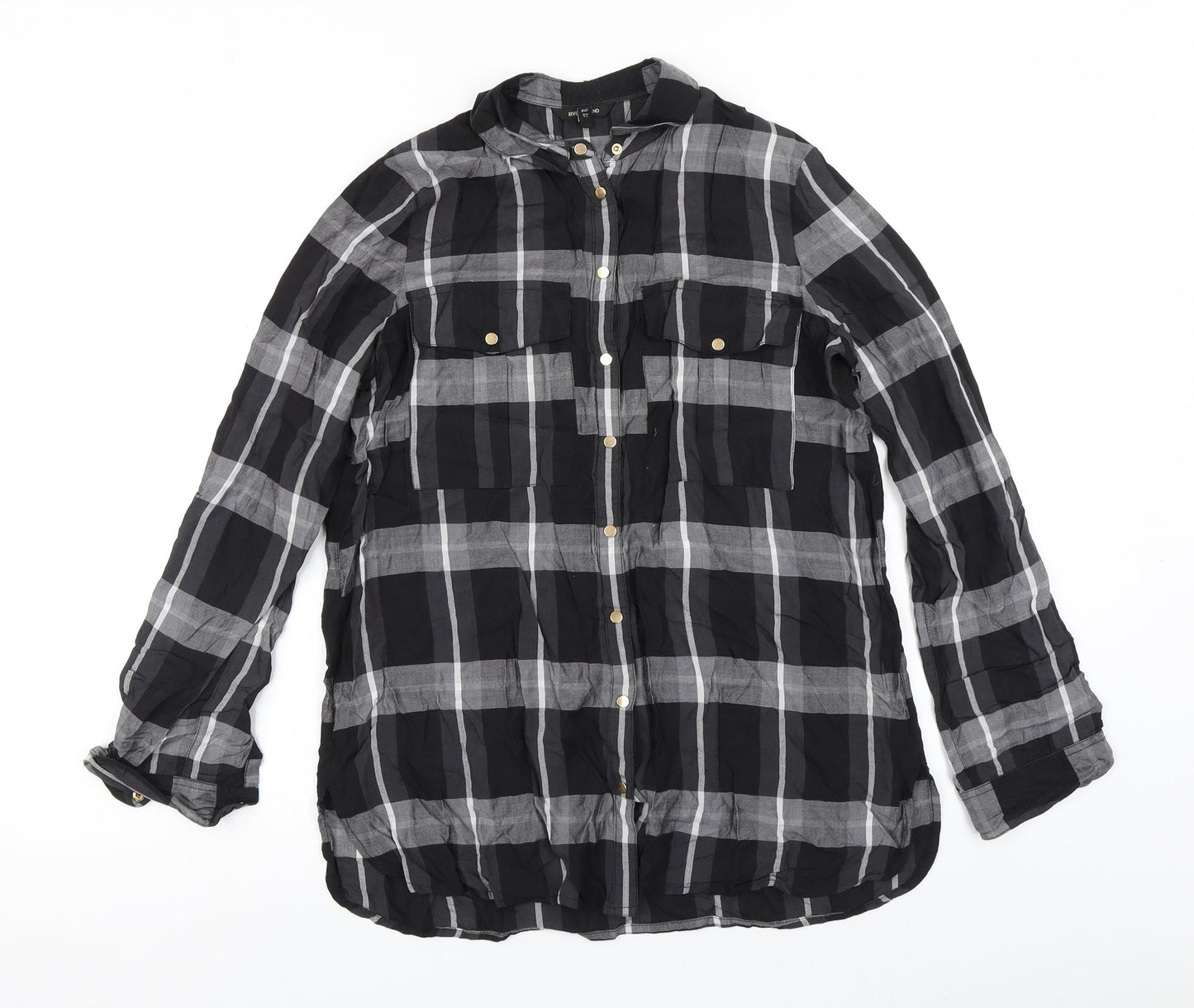 River Island Womens Black Check  Basic Blouse Size 6