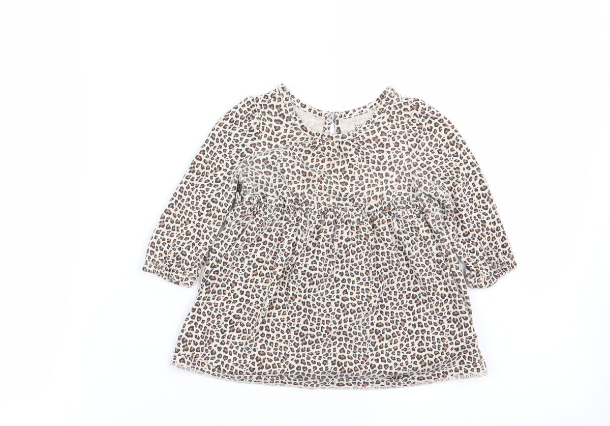 Additional front view of Gap girls’ multicoloured animal print fit & flare, size 6-9, months