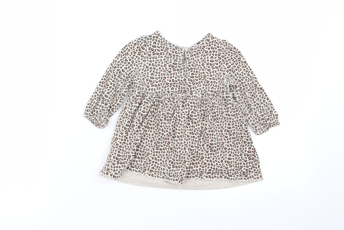 Back view of Gap girls’ multicoloured animal print fit & flare, size 6-9, months