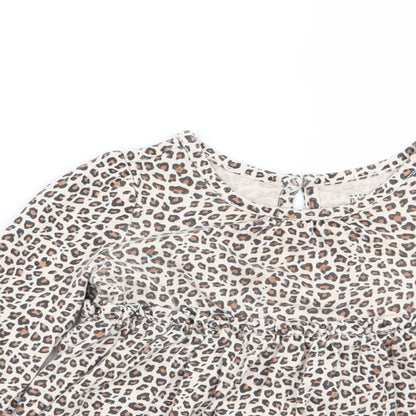 Close-up detail of Gap girls’ multicoloured animal print fit & flare, size 6-9, months