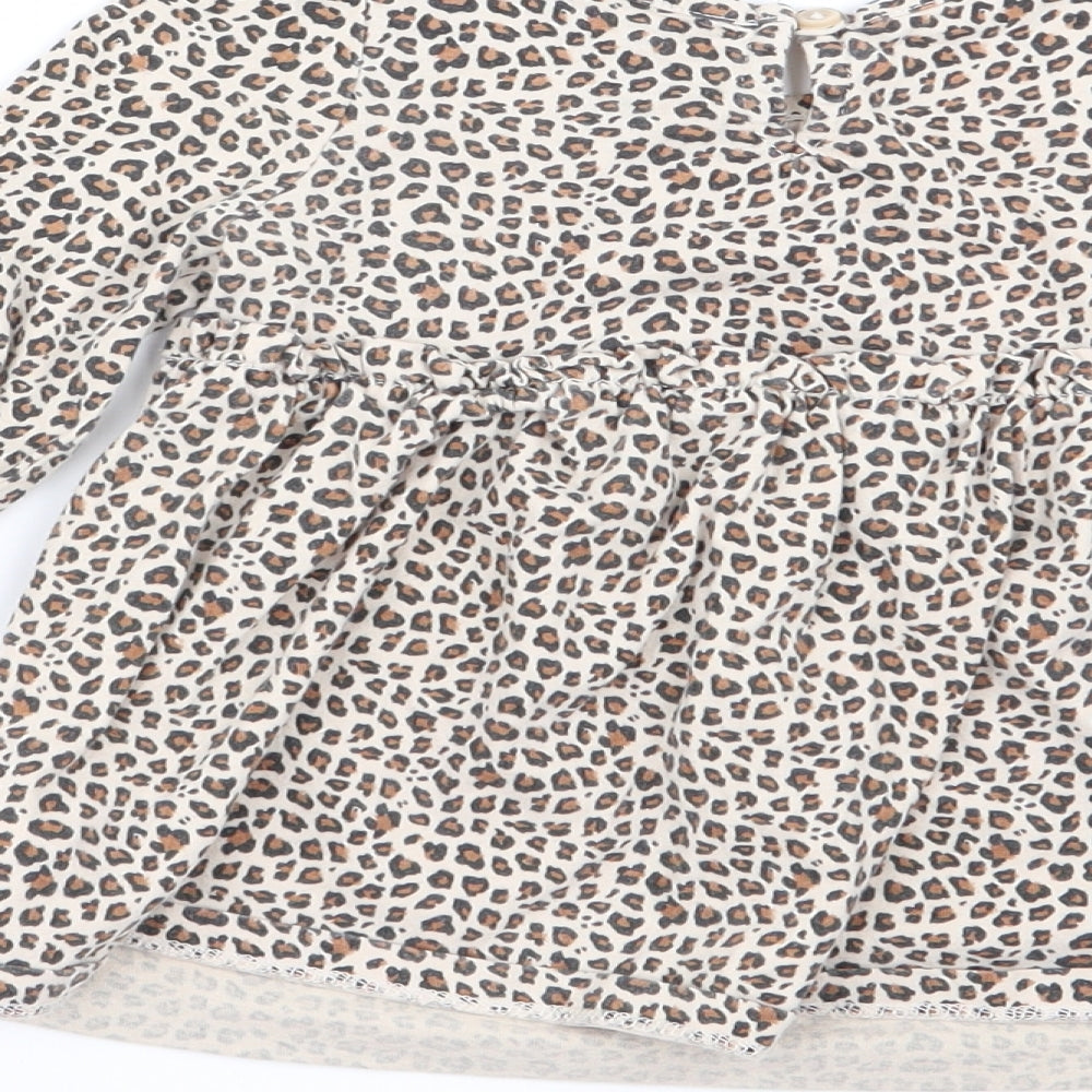 Brand and care label for Gap girls’ multicoloured animal print fit & flare, size 6-9, months