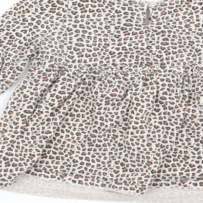 Brand and care label for Gap girls’ multicoloured animal print fit & flare, size 6-9, months