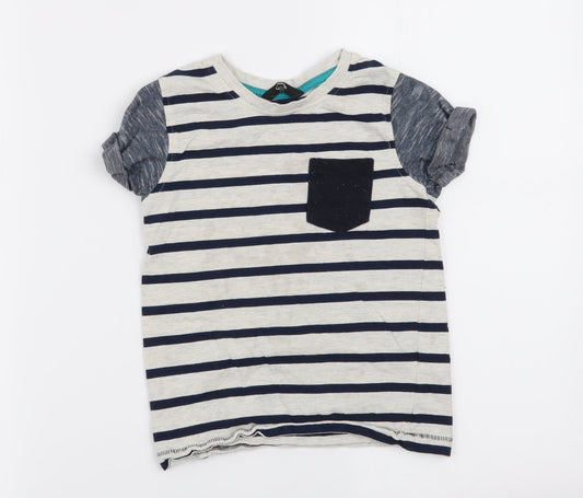 Asda George Boys Multicoloured Striped  Basic T-Shirt Size 4-5 Years