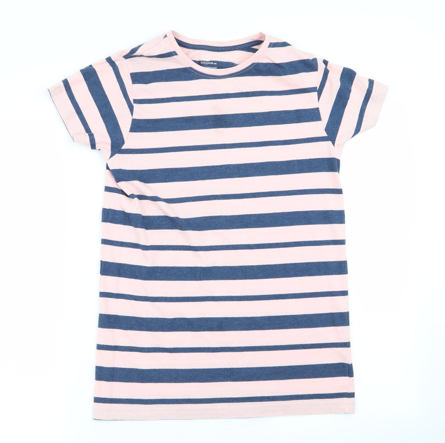 Primark Girls Multicoloured Striped  Basic T-Shirt Size 12-13 Years