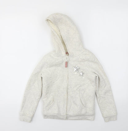 Preloved Nutmeg Girls Ivory   Full Zip Jumper Size 7-8 Years - Front