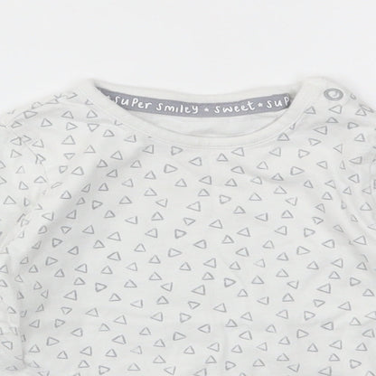 Close-up detail of George girls’ multicoloured basic t-shirt, size 9-12, months