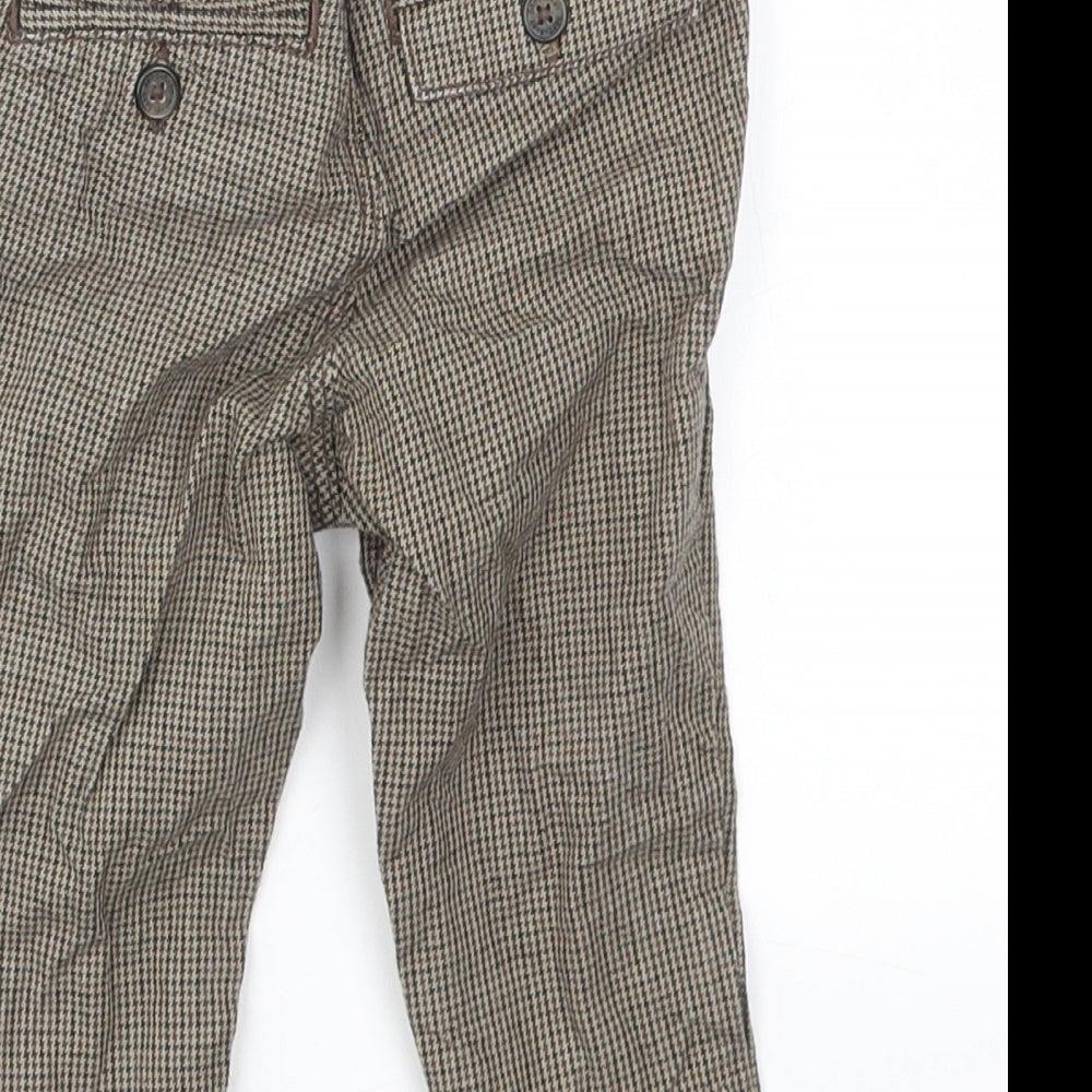 H&M Boys Brown Check  Capri Jeans Size 6-9 Months