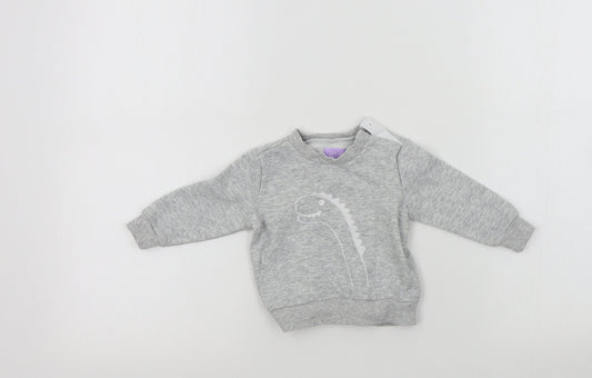 lily&dan Baby Grey Colourblock  Pullover Jumper Size 3-6 Months
