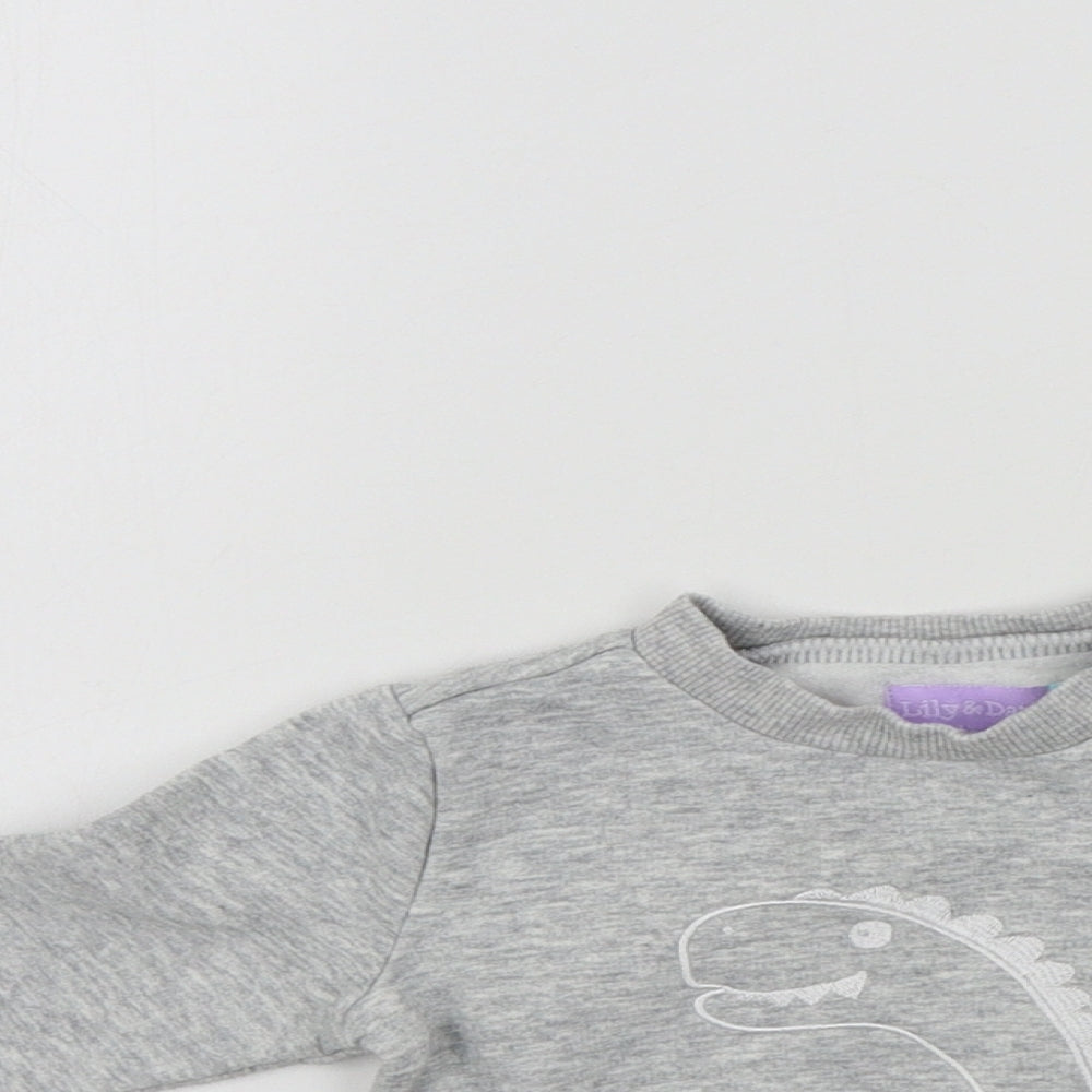 lily&dan Baby Grey Colourblock  Pullover Jumper Size 3-6 Months