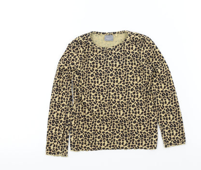 Additional front view of Next girls’ brown camouflage basic t-shirt, size 2-3, years