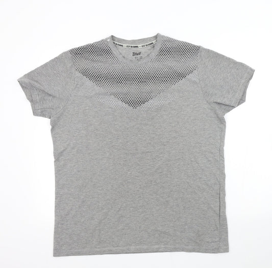 Crivit Mens Grey Colourblock   T-Shirt Size L