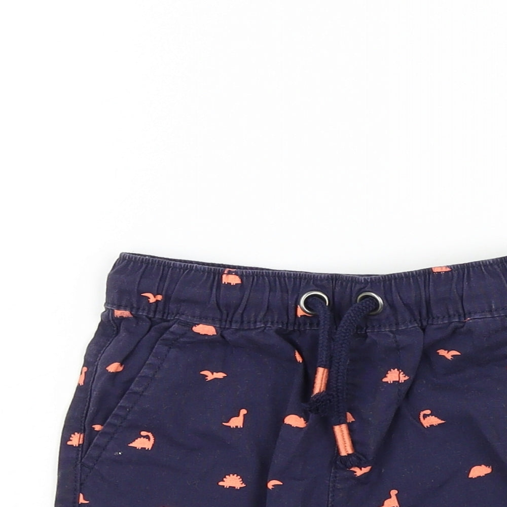 George Boys Blue Geometric  Cropped Trousers Size 12-18 Months