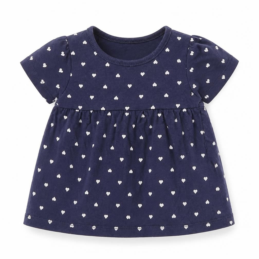H&M Girls Blue Colourblock  Basic T-Shirt Size 3-6 Months