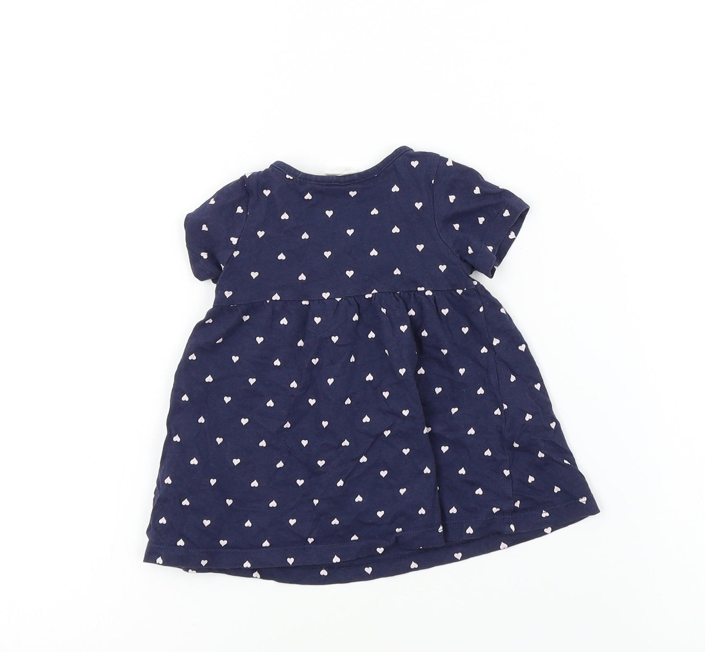 H&M Girls Blue Colourblock  Basic T-Shirt Size 3-6 Months