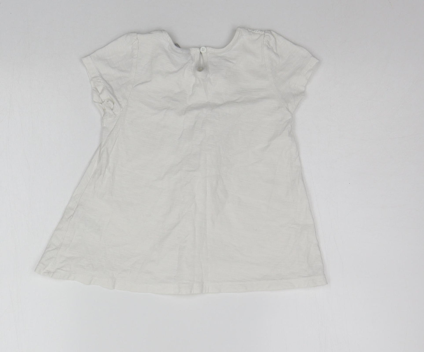 Matalan Girls White   Basic T-Shirt Size 6 Years