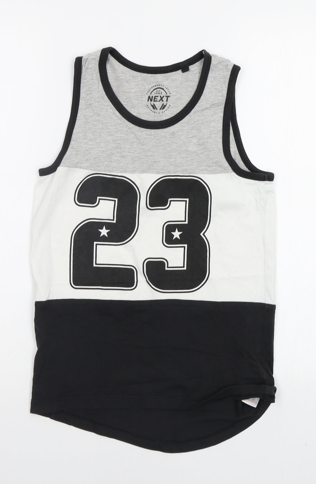 NEXT Boys Black Geometric  Basic Tank Size 10 Years