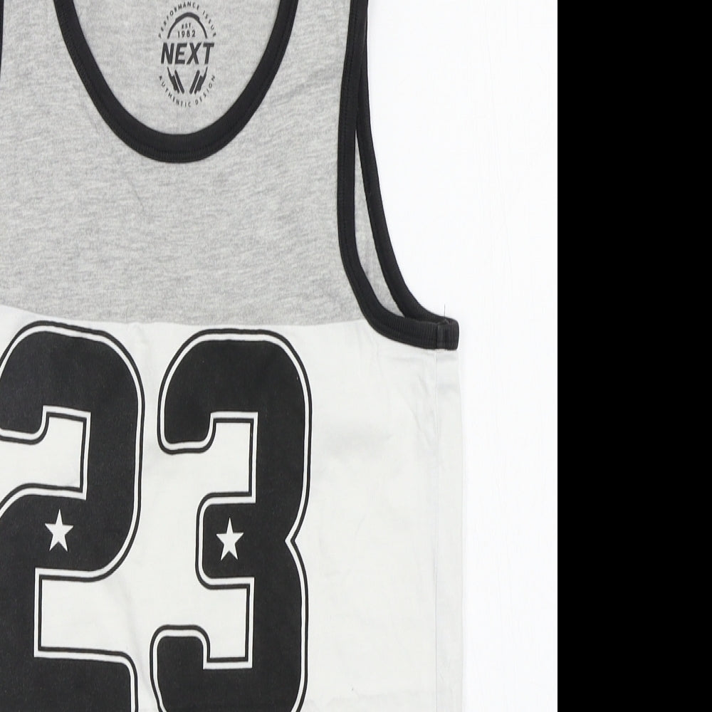 NEXT Boys Black Geometric  Basic Tank Size 10 Years