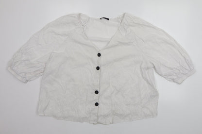 Preloved Marks and Spencer Womens White   Basic Button-Up Size 18 - Front