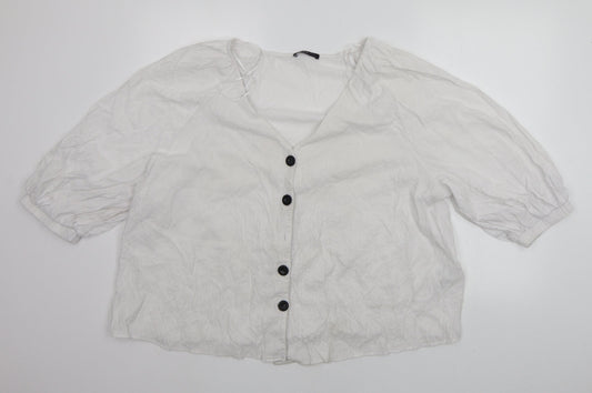 Marks and Spencer Womens White   Basic Button-Up Size 18