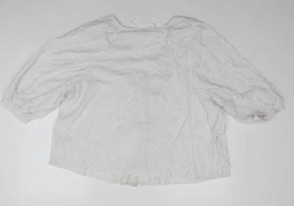 Preloved Marks and Spencer Womens White   Basic Button-Up Size 18 - Back