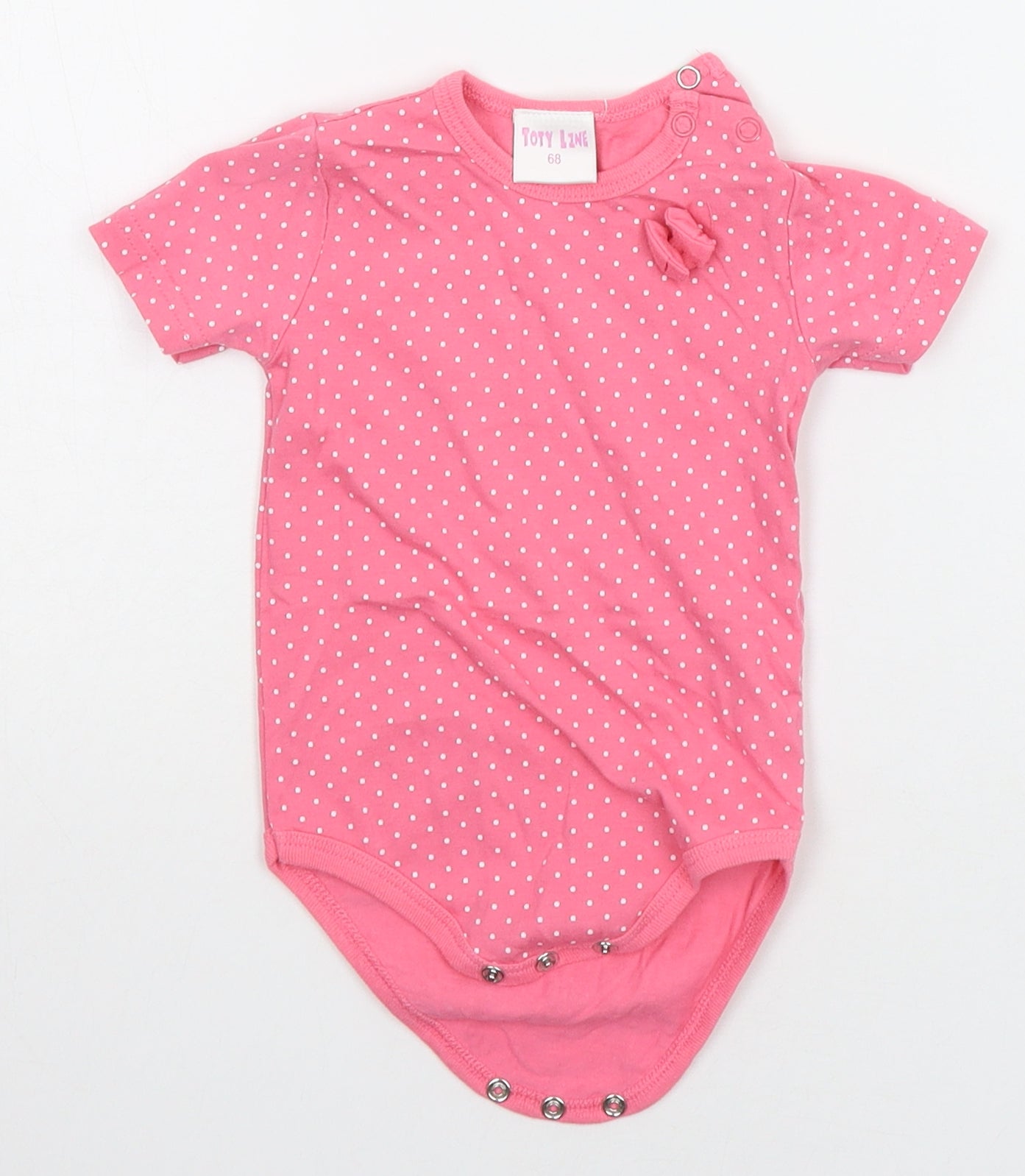 toty line Baby Pink Polka Dot  Babygrow One-Piece Size 6-9 Months