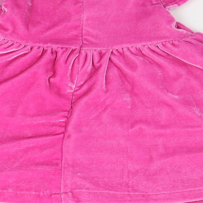 Brand and care label for Coolclub girls’ pink fit & flare, size 6-9, months