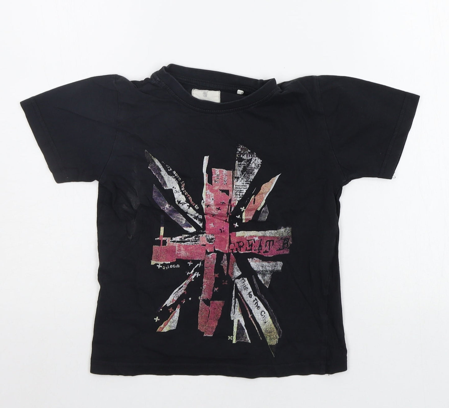 carr Boys Black   Basic T-Shirt Size 6-7 Years