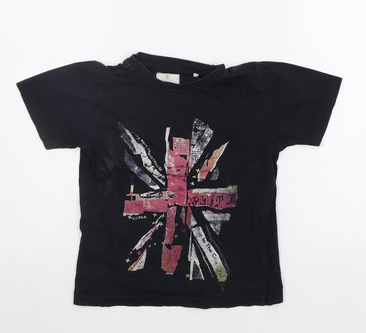 carr Boys Black   Basic T-Shirt Size 6-7 Years