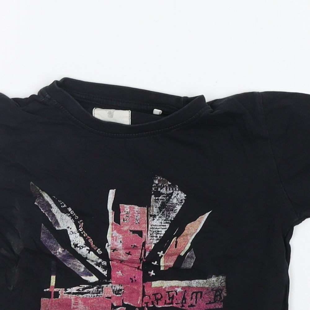 carr Boys Black   Basic T-Shirt Size 6-7 Years
