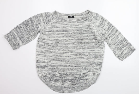 Wallis Womens Grey Geometric  Pullover Jumper Size M