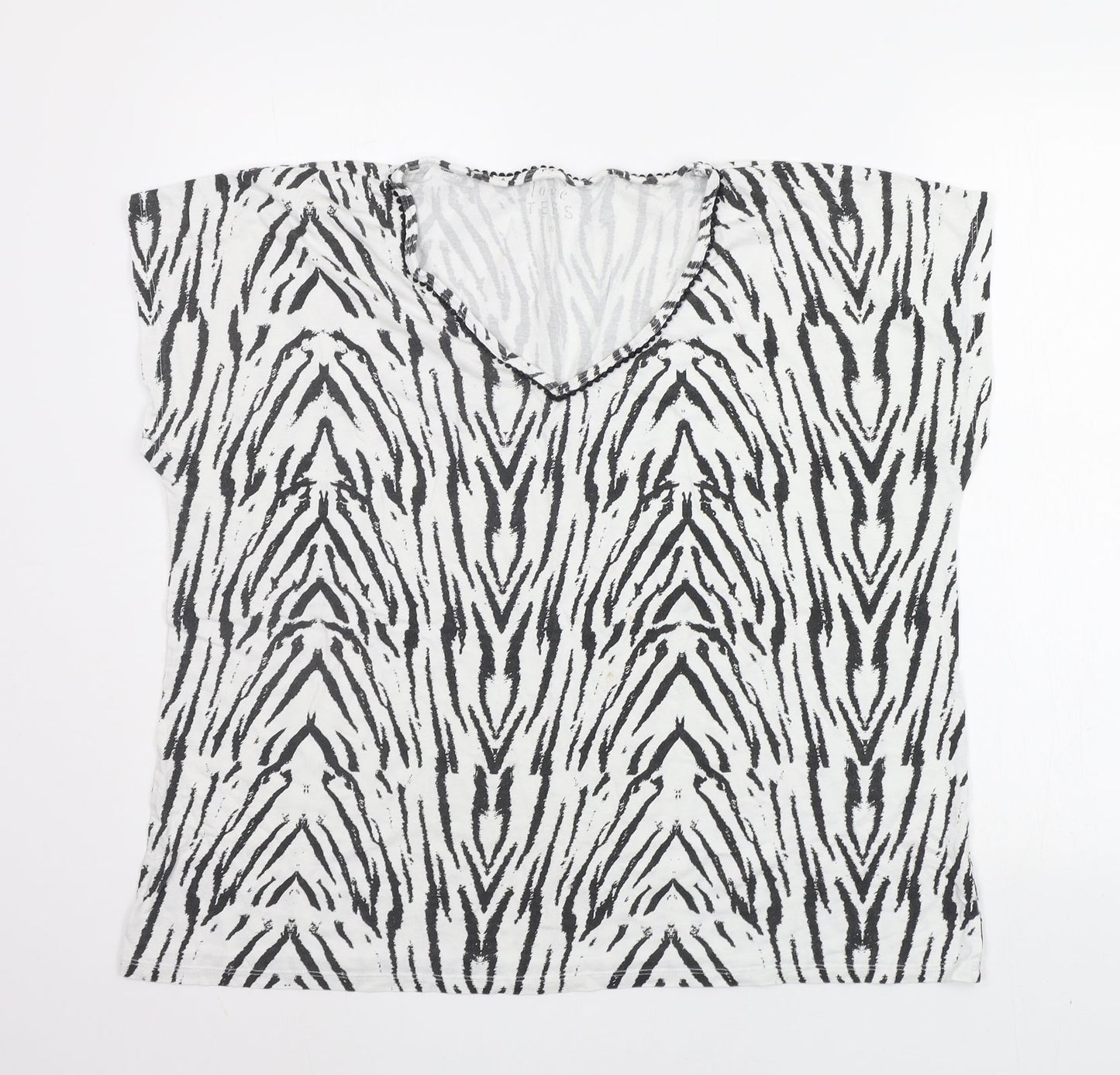 Love Tees Womens Black Animal Print  Top Pyjama Top Size 20