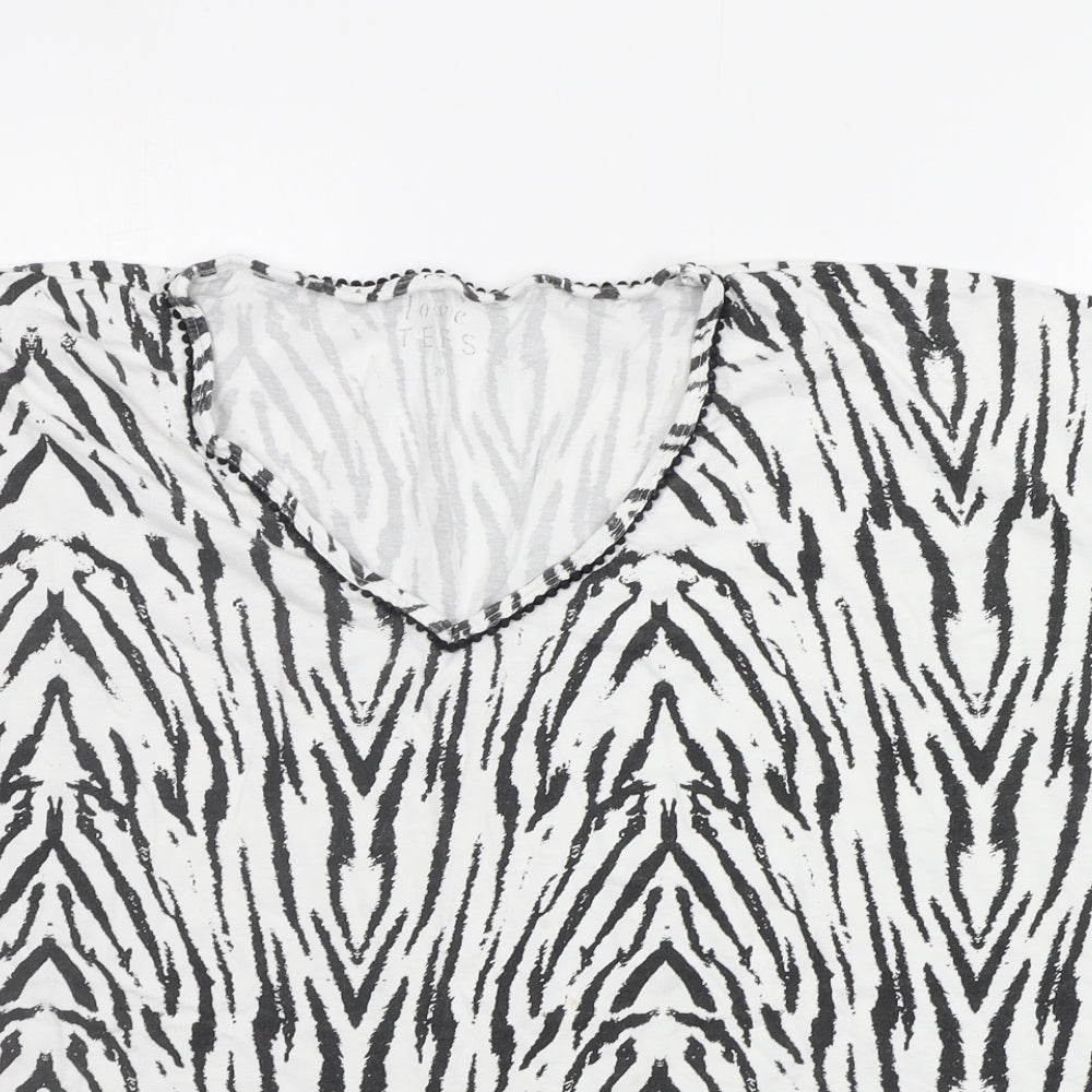 Love Tees Womens Black Animal Print  Top Pyjama Top Size 20