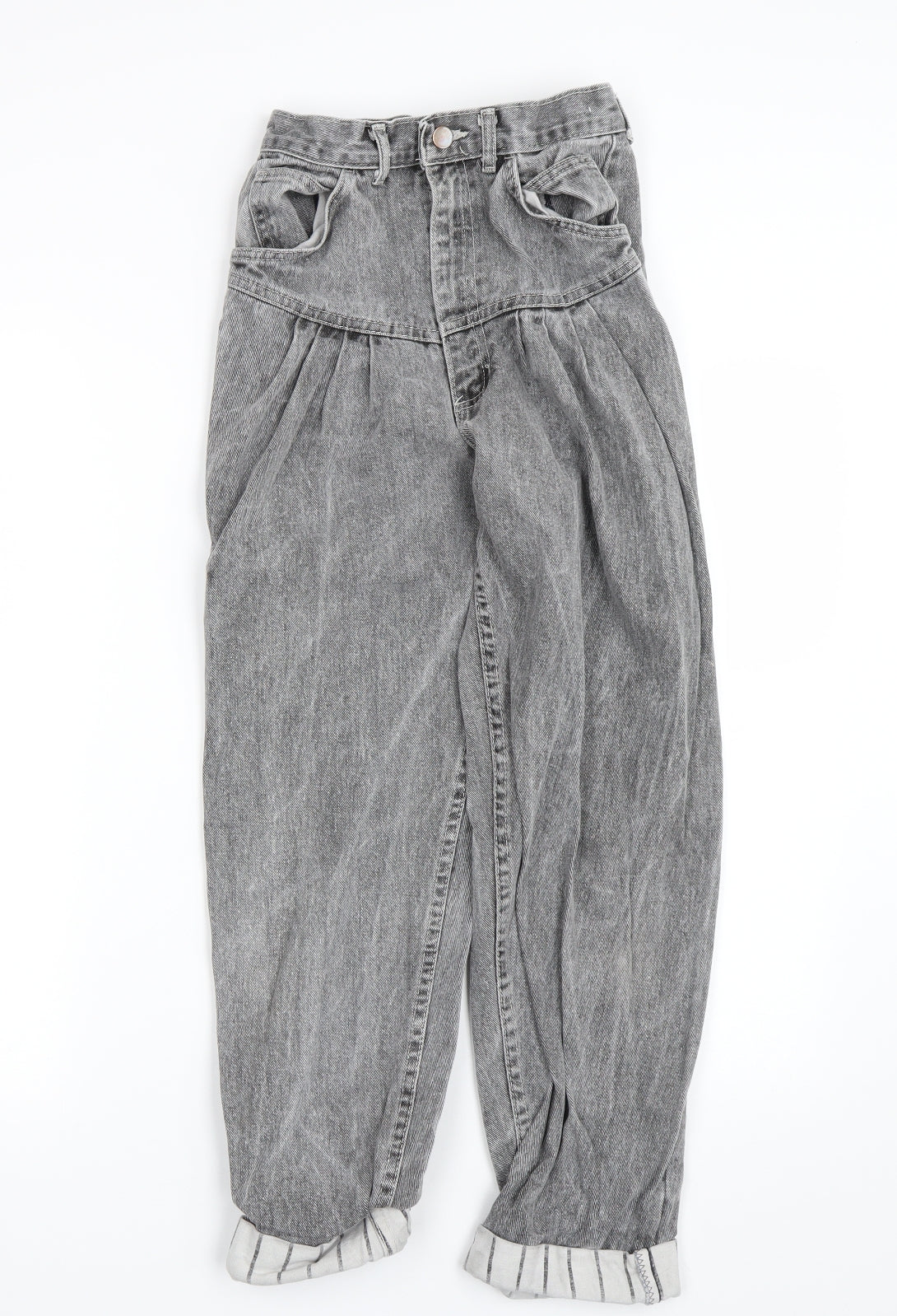 Preworn Womens Grey  Denim Straight Jeans Size 4 L24 in