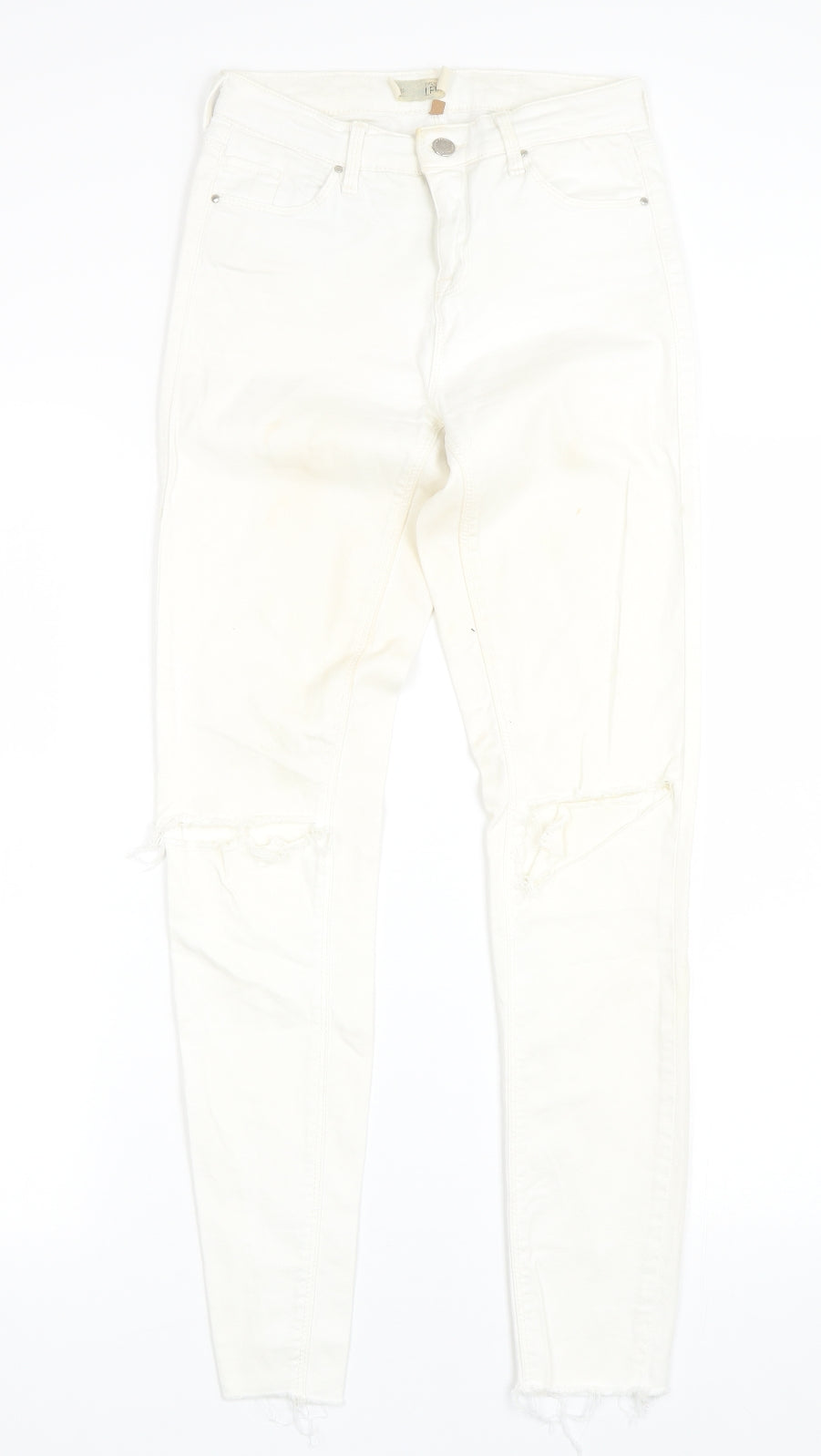 Topshop Womens White  Denim Skinny Jeans Size 26 L28 in