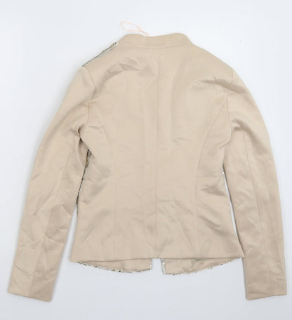 Back view of eve women’s beige jacket blazer, size UK 10
