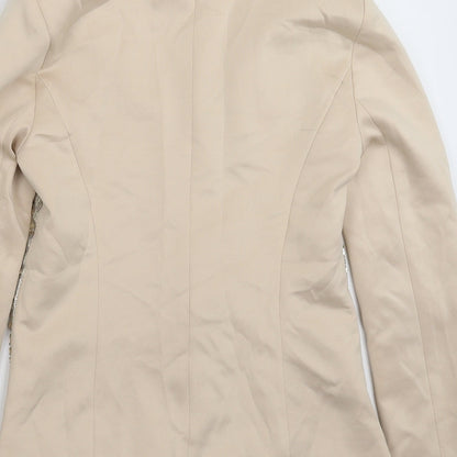 Brand and care label for eve women’s beige jacket blazer, size UK 10