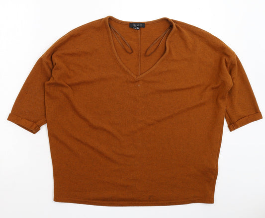 New Look Womens Brown  Knit Pullover Jumper Size M