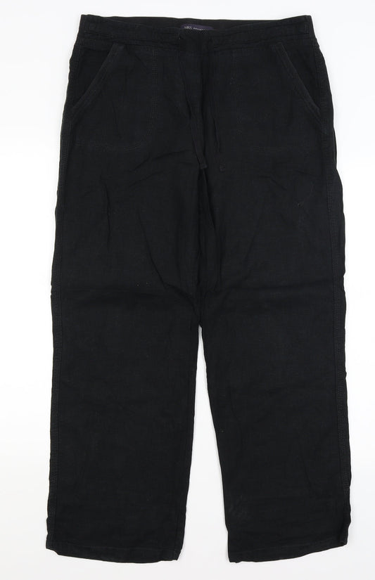 M&S Womens Black   Trousers  Size 14 L27 in