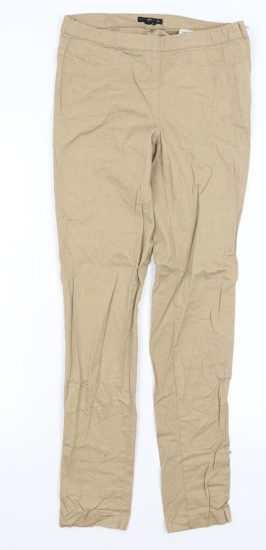 H&M Womens Brown   Chino Trousers Size 8 L29 in