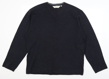 Additional front view of Fraser men’s blue jumper, size L