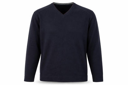 Front view of Fraser men’s blue jumper, size L
