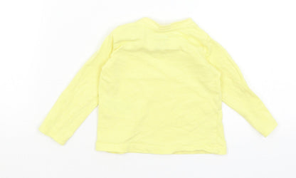 Back view of Lupilu Baby Yellow Basic T-Shirt, size 9-12, Months