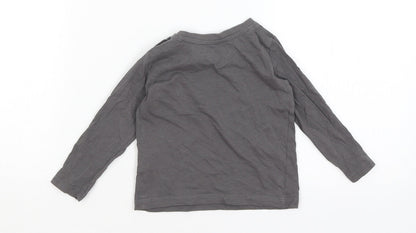 Back view of Lupilu Baby Grey Basic T-Shirt, size 9-12, Months