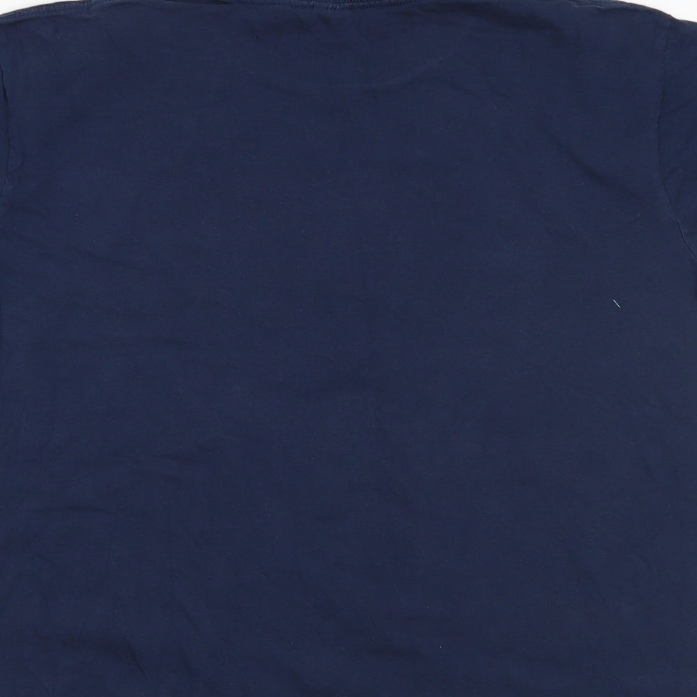 Gildan Mens Blue    T-Shirt Size L
