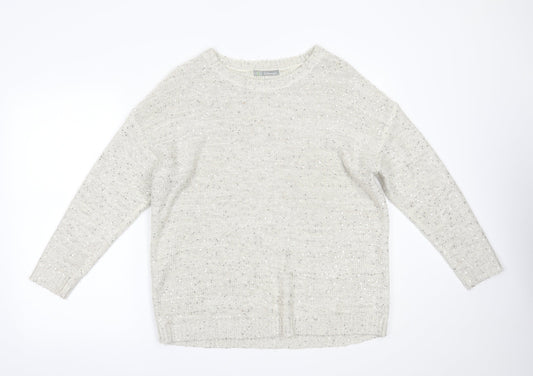 Marks and Spencer Womens Ivory   Pullover Jumper Size 14
