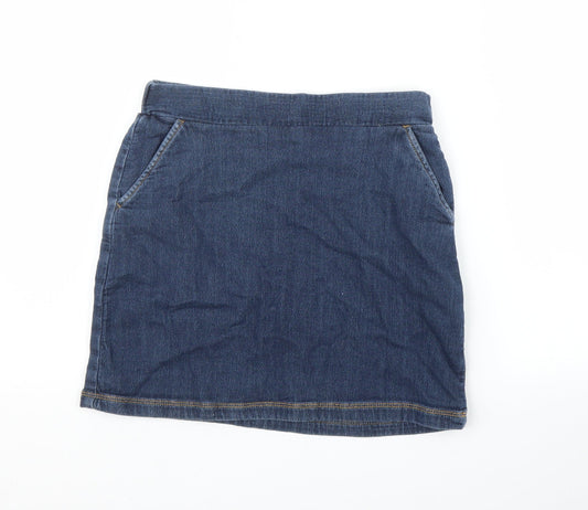 Lands' End Girls Blue  Denim A-Line Skirt Size 11 Years