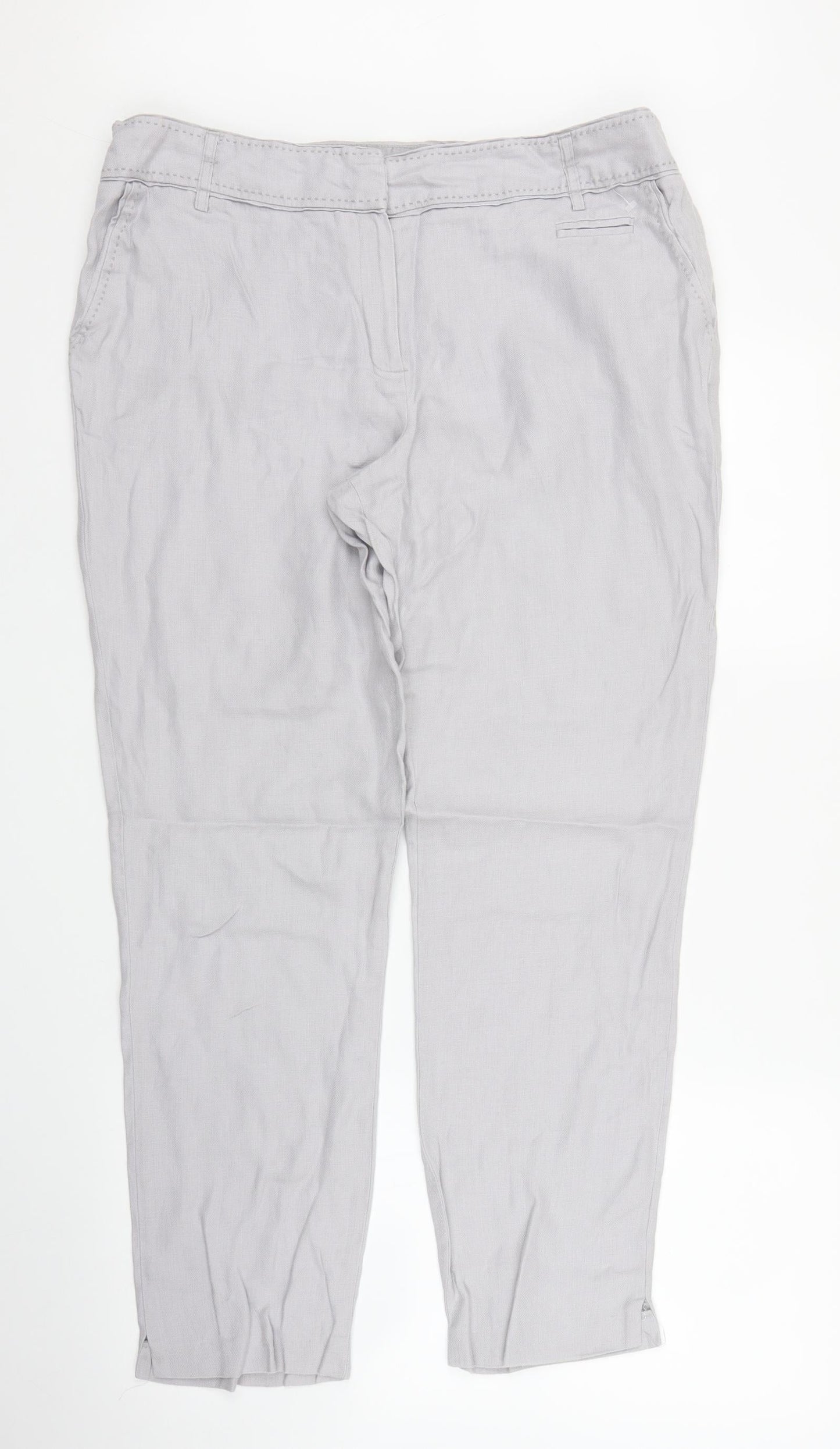 Savida Womens Grey   Pedal Pusher Trousers Size 14 L25 in