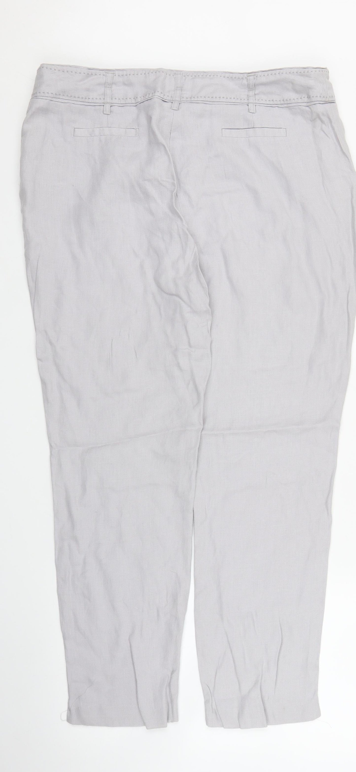 Savida Womens Grey   Pedal Pusher Trousers Size 14 L25 in