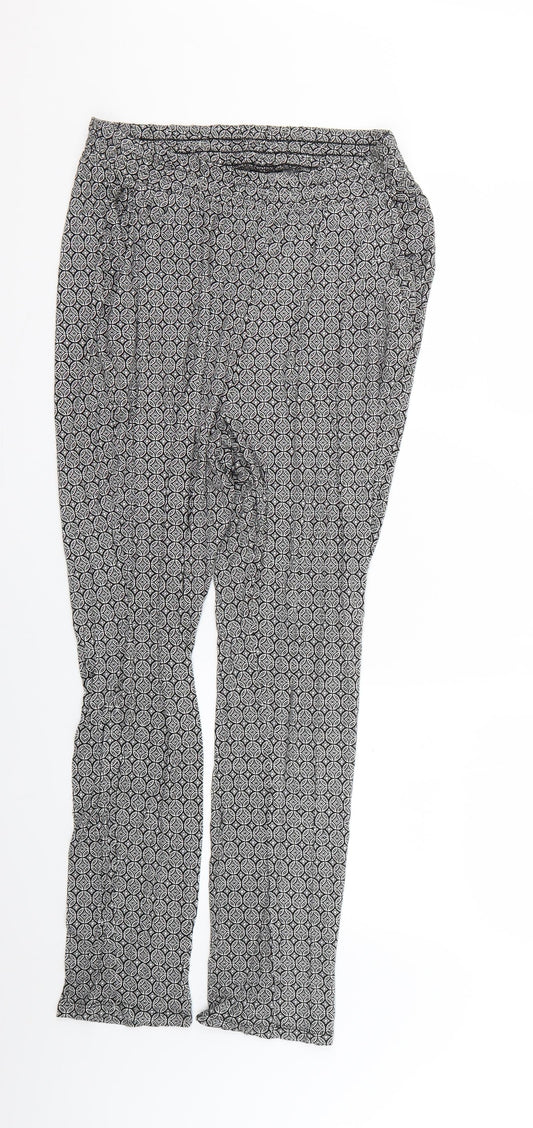 H&M Womens Multicoloured Geometric  Trousers  Size M L24 in