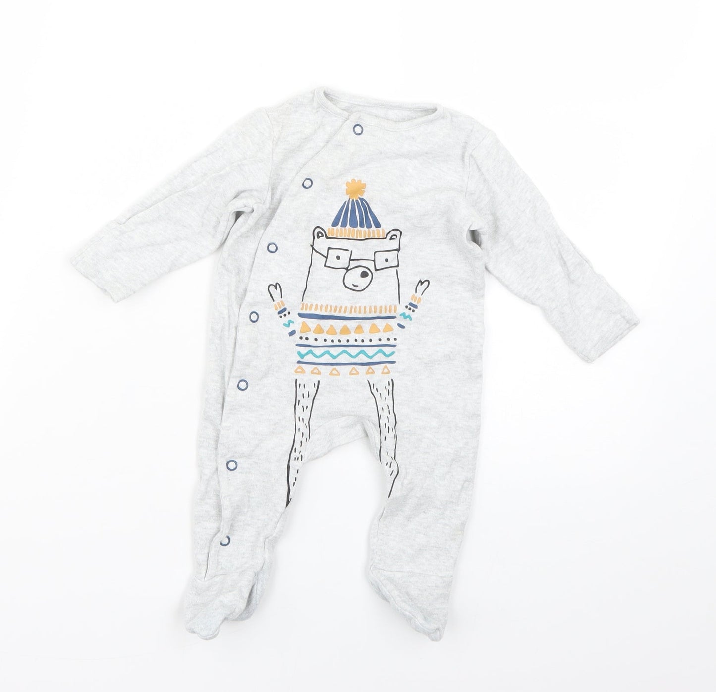 Marks and Spencer Baby Grey Geometric  Babygrow One-Piece Size 0-3 Months